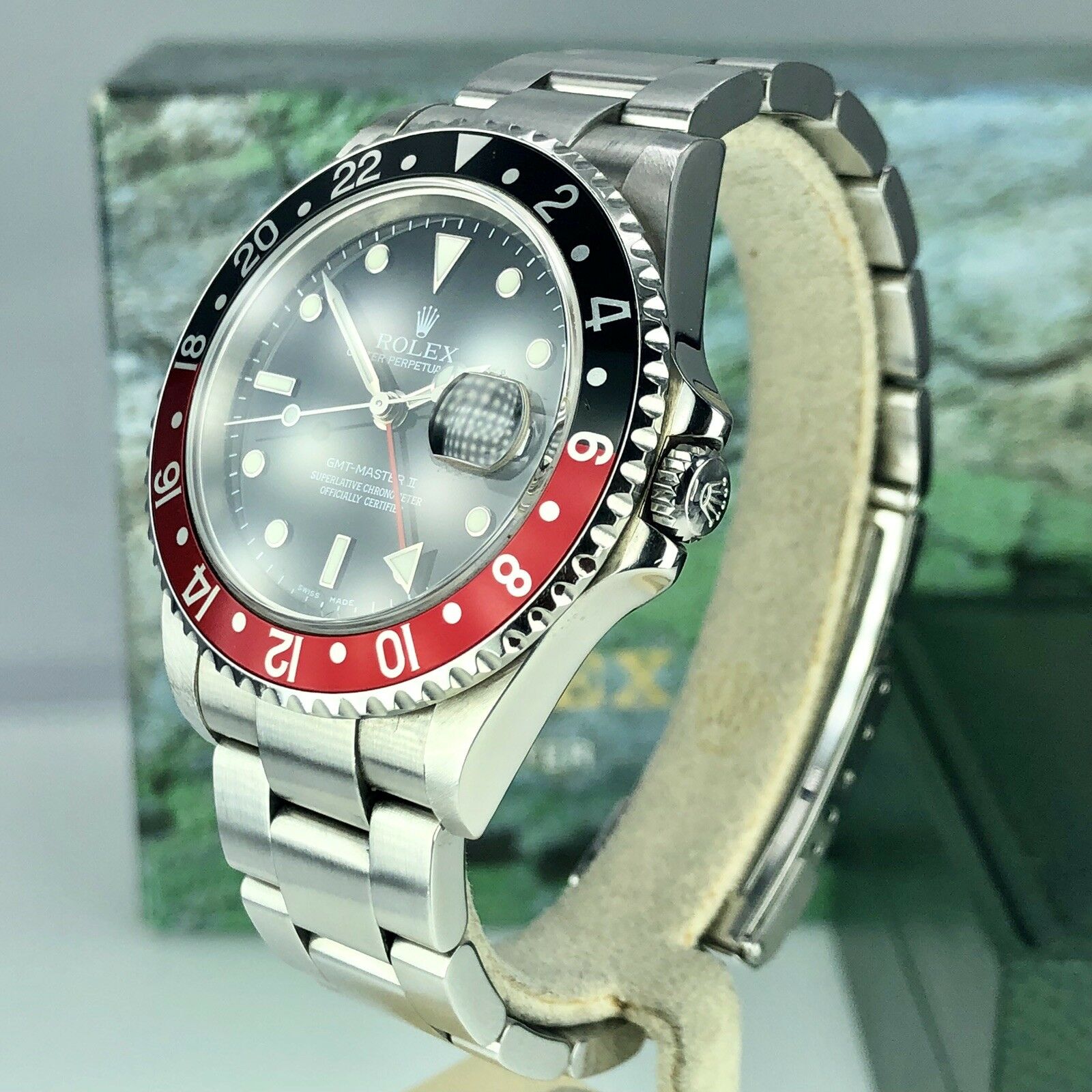 2004 Rolex GMT Master II 16710 Coke F serial No Holes With Box