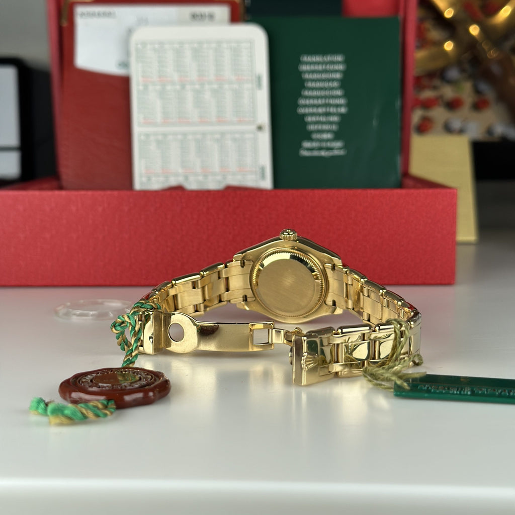 2004 Rolex Masterpiece 80318 Pearlmaster 29mm 18k Yellow Gold Factory Diamond Box and Papers