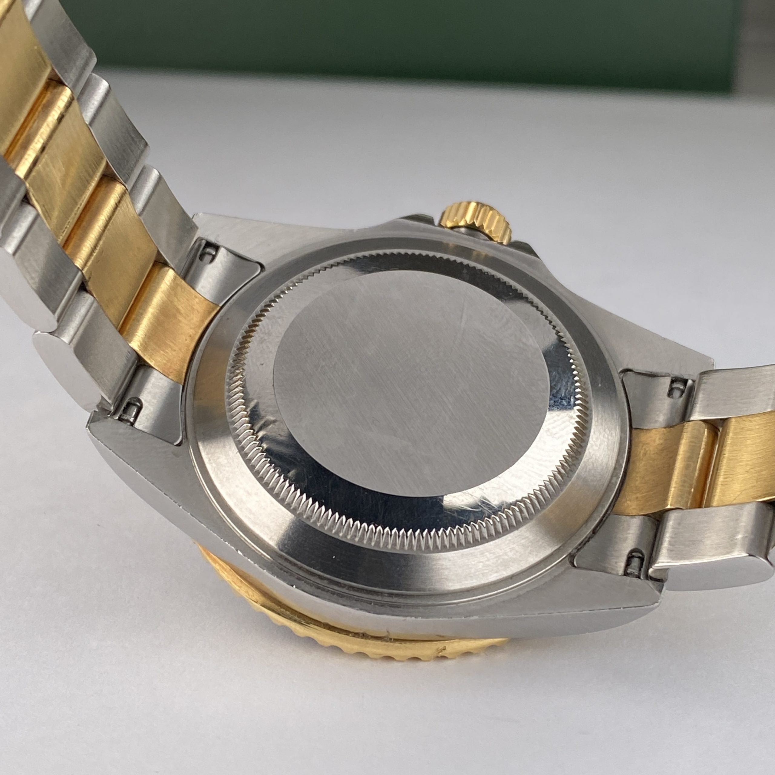2004 Rolex Submariner 16613 Blue Unpolished Steel & Gold Factory Sultan Serti Diamond Dial