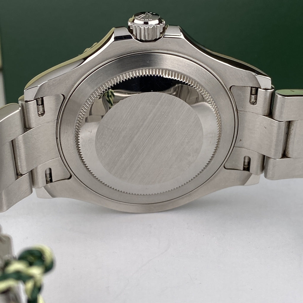 2004 Rolex Yacht-Master 16622 Steel Platinum Bezel Unpolished complete set box & papers