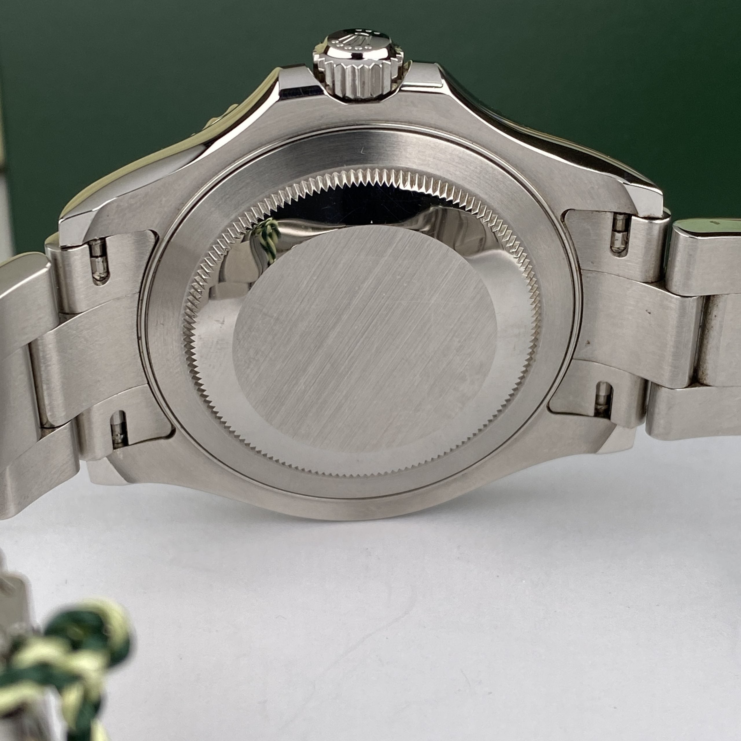 2004 Rolex Yacht-Master 16622 Steel Platinum Bezel Unpolished complete set box & papers
