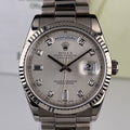 2005 Rolex Day-Date 118239 Unpolished President White Gold Factory Diamond Dial with Box & Papers