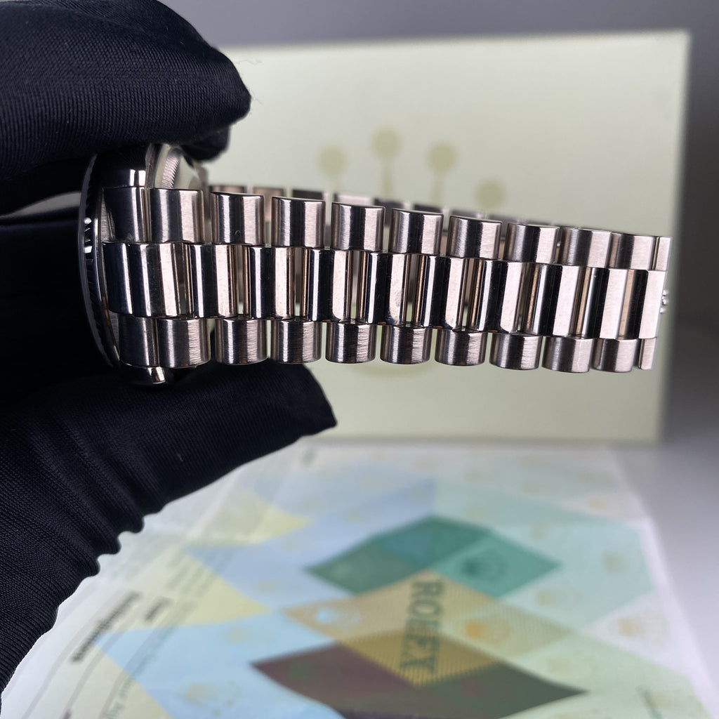 2005 Rolex Day-Date 118239 Unpolished President White Gold Factory Diamond Dial with Box & Papers
