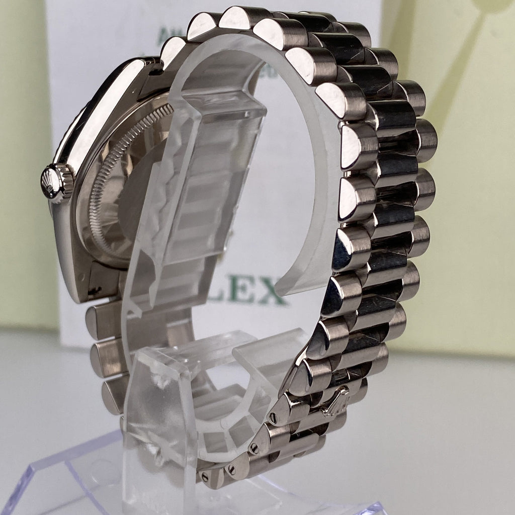 2005 Rolex Day-Date 118239 Unpolished President White Gold Factory Diamond Dial with Box & Papers