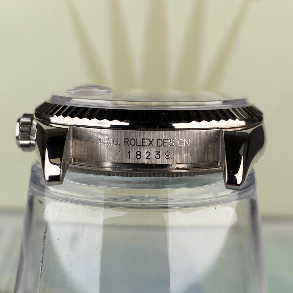 2005 Rolex Day-Date 118239 Unpolished President White Gold Factory Diamond Dial with Box & Papers