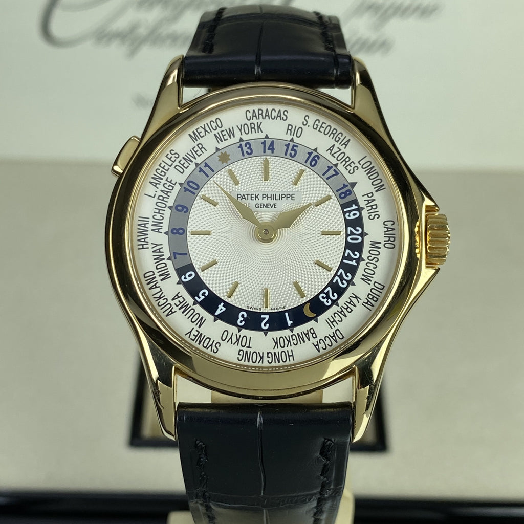 2005 Patek Philippe 5110J-001 18k Yellow Gold World Time Complete Full Set