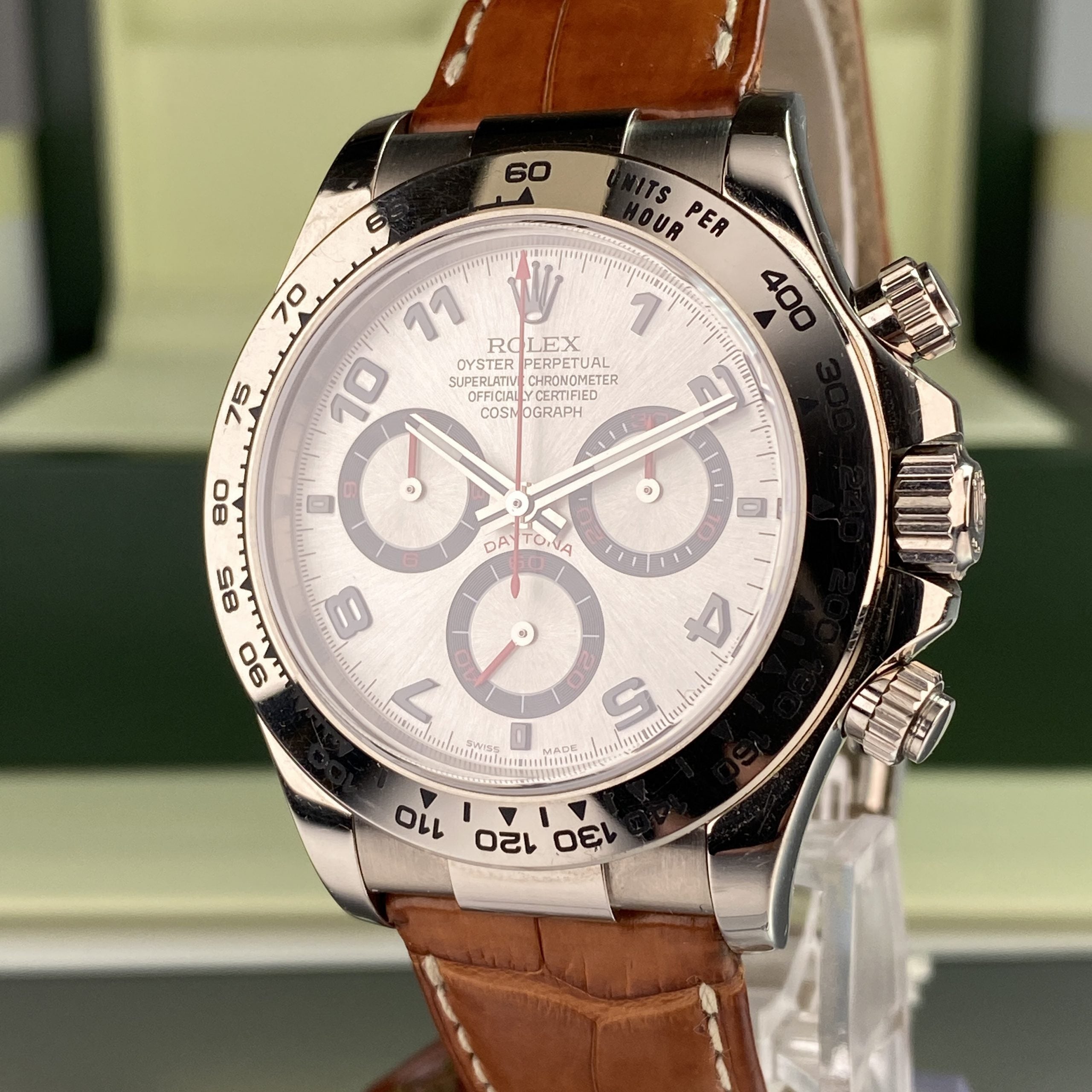 2006 Rolex Daytona 116519 White Gold New Old Stock Factory Racing Dial