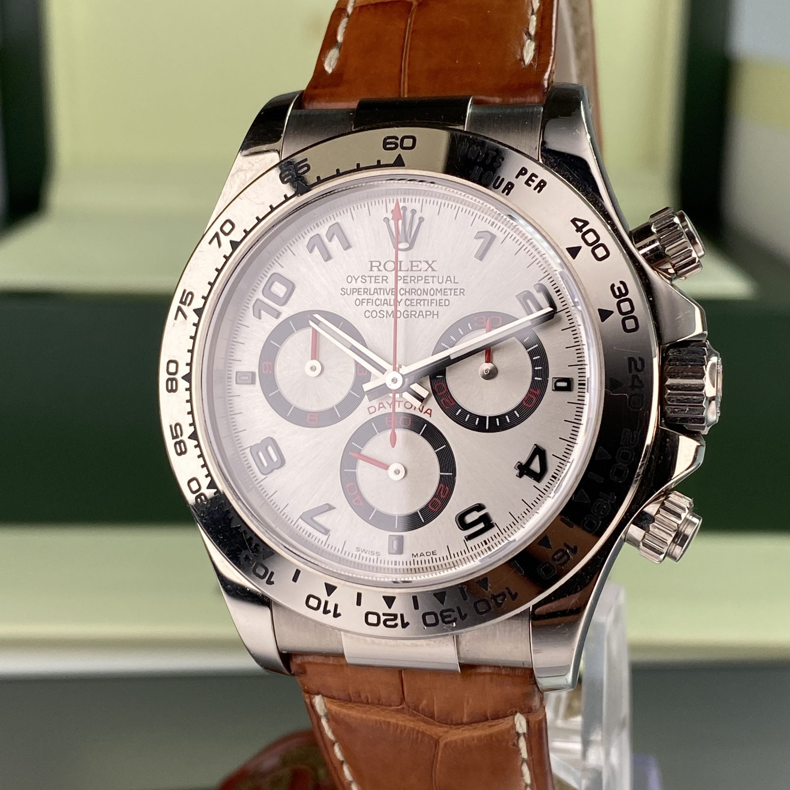 2006 Rolex Daytona 116519 White Gold New Old Stock Factory Racing Dial