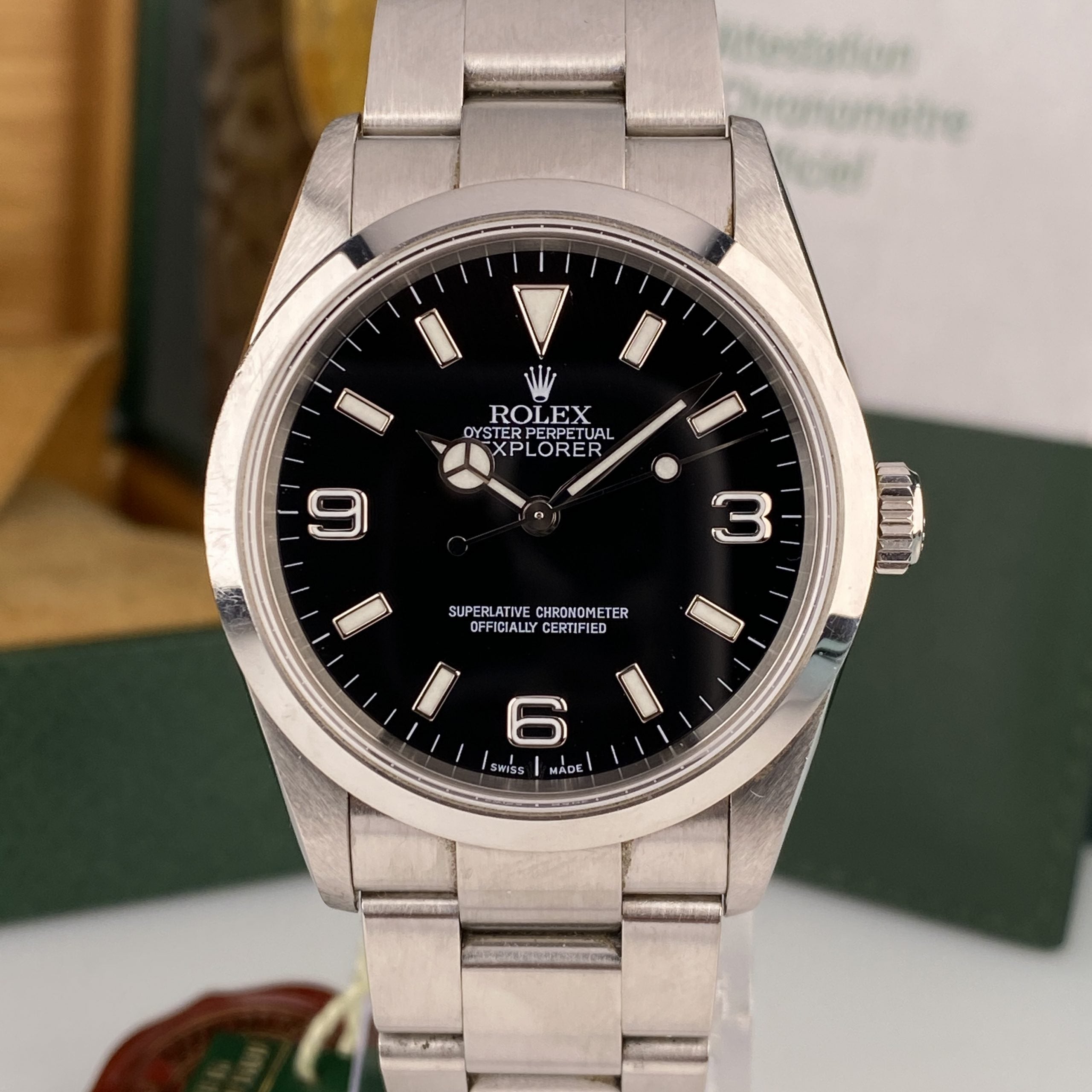 2006 Rolex Explorer 114270 Unpolished Complete Set Box & Papers
