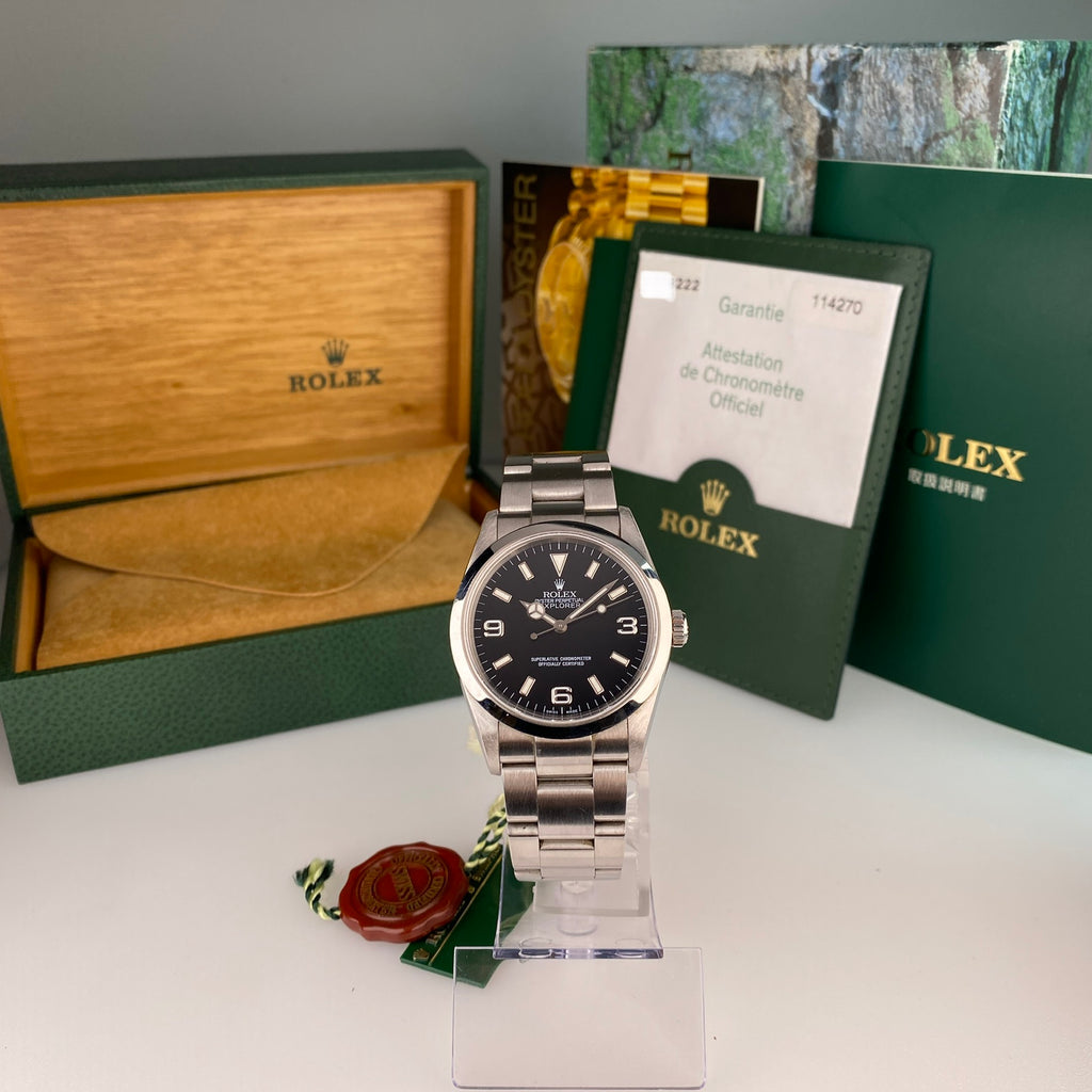 2006 Rolex Explorer 114270 Unpolished Complete Set Box & Papers