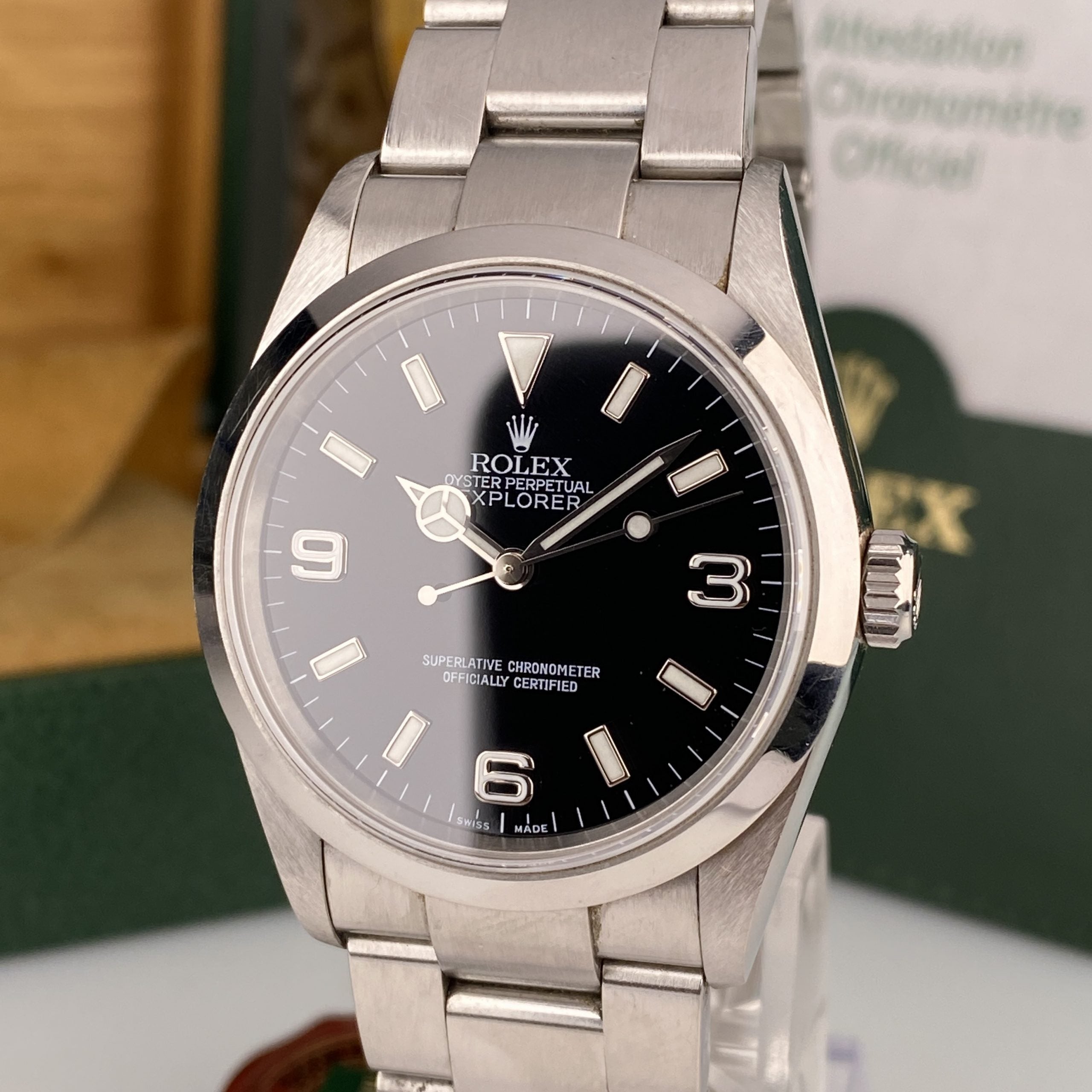 2006 Rolex Explorer 114270 Unpolished Complete Set Box & Papers