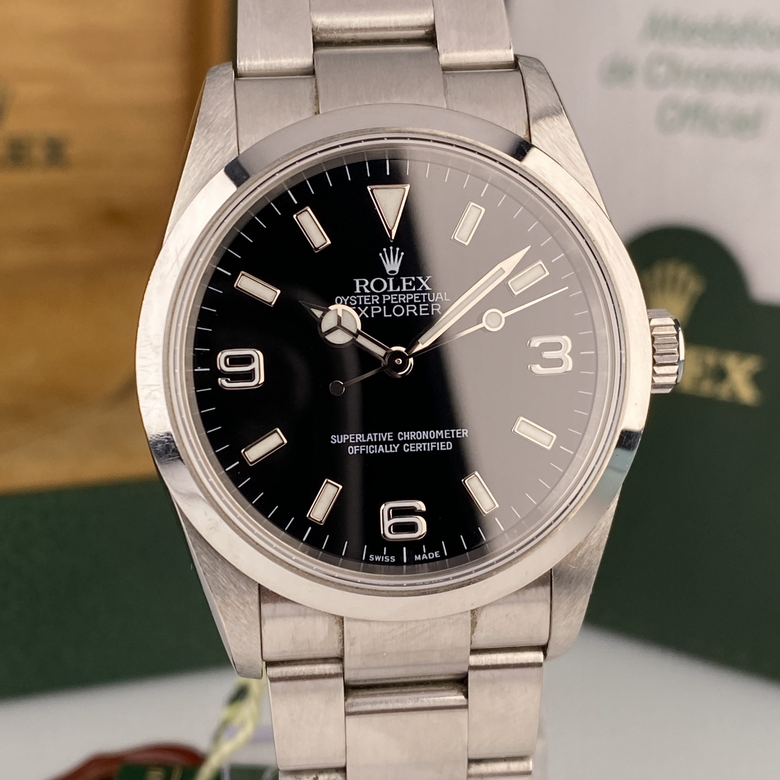 2006 Rolex Explorer 114270 Unpolished Complete Set Box & Papers
