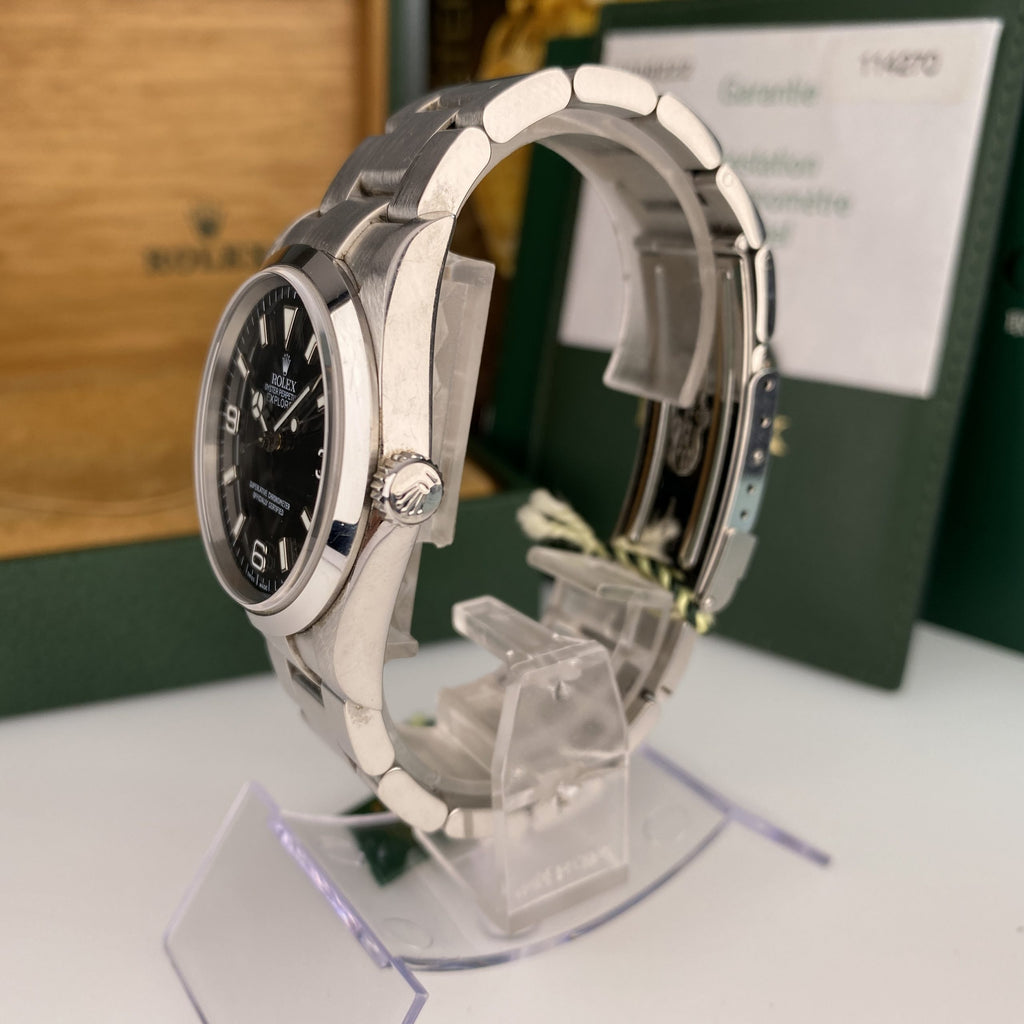 2006 Rolex Explorer 114270 Unpolished Complete Set Box & Papers