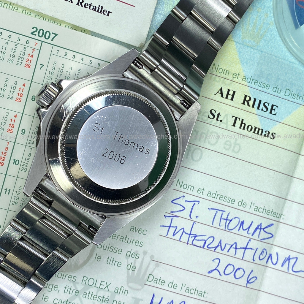 2006 Rolex Award Submariner 16610 St. Thomas Regatta Sailing Race Historical Complete Set Box & Papers