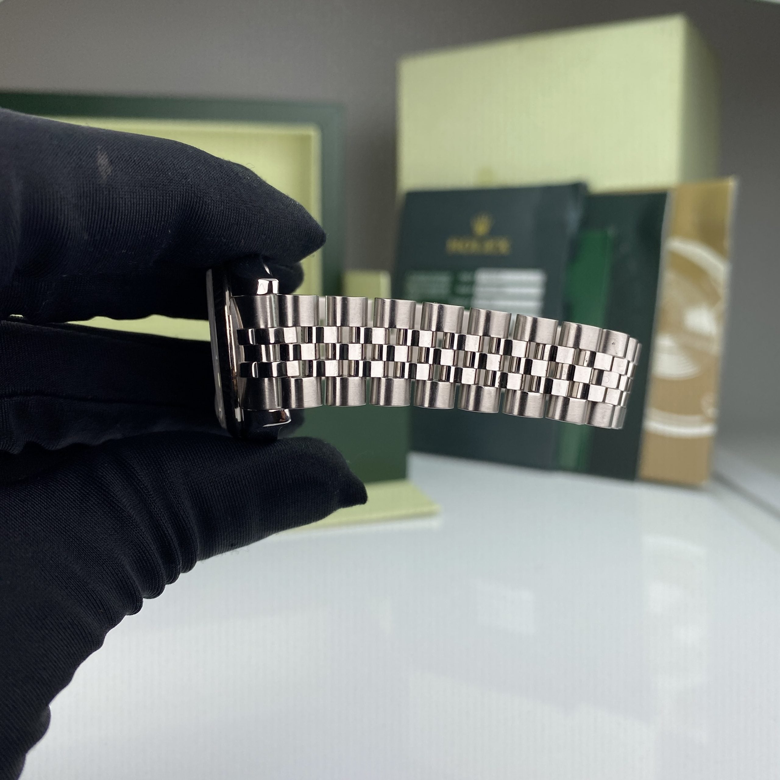 2007 Rolex Datejust 178274 gold & Steel Factory Diamond Meteorite Dial Jubilee 31mm W Box and Card