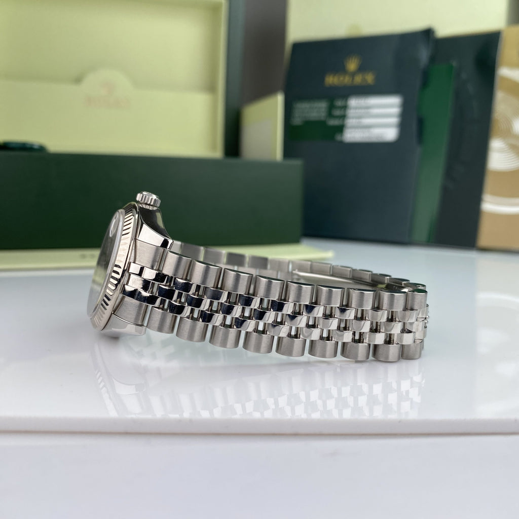 2007 Rolex Datejust 178274 gold & Steel Factory Diamond Meteorite Dial Jubilee 31mm W Box and Card