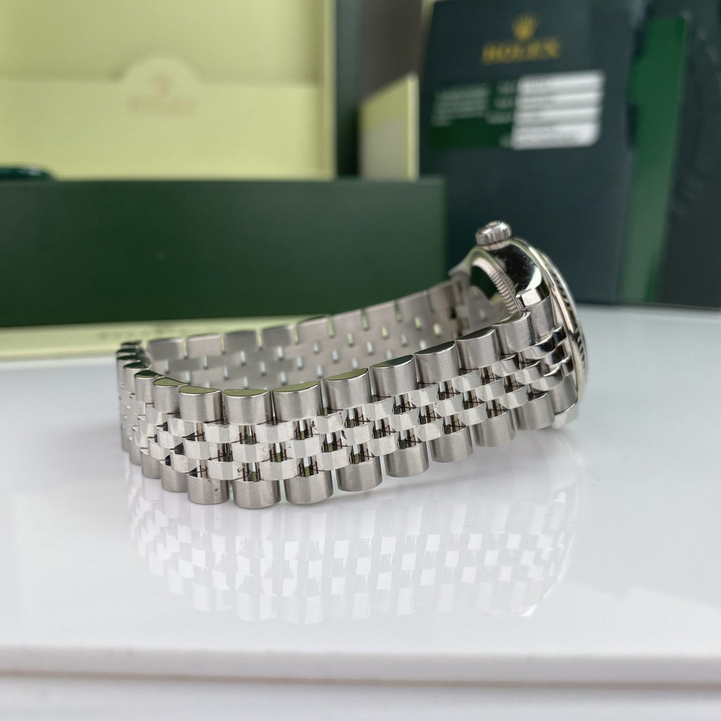 2007 Rolex Datejust 178274 gold & Steel Factory Diamond Meteorite Dial Jubilee 31mm W Box and Card