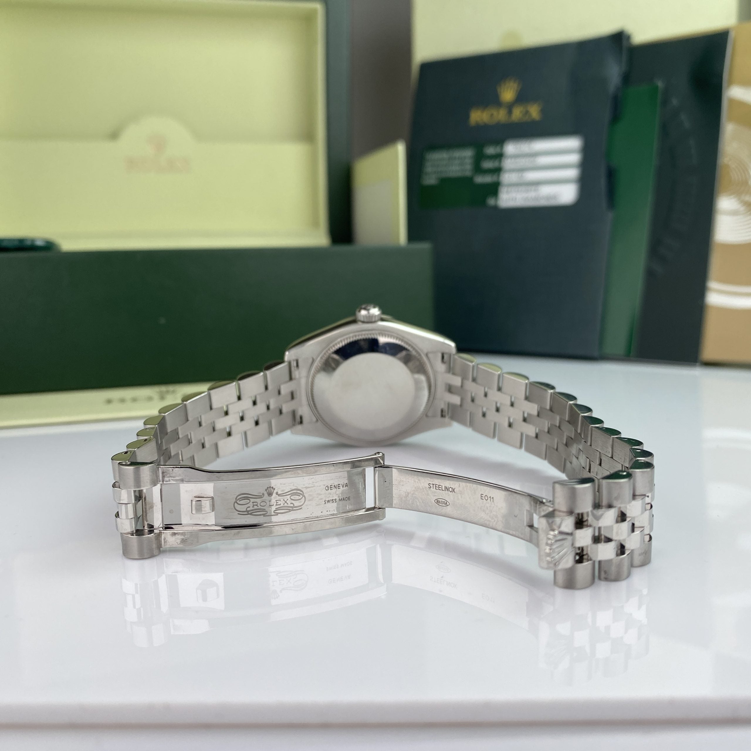 2007 Rolex Datejust 178274 gold & Steel Factory Diamond Meteorite Dial Jubilee 31mm W Box and Card