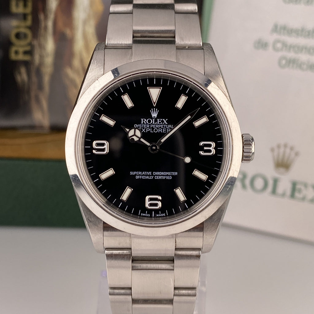 2007 Rolex Explorer 114270 Unpolished Complete Set Box & Papers