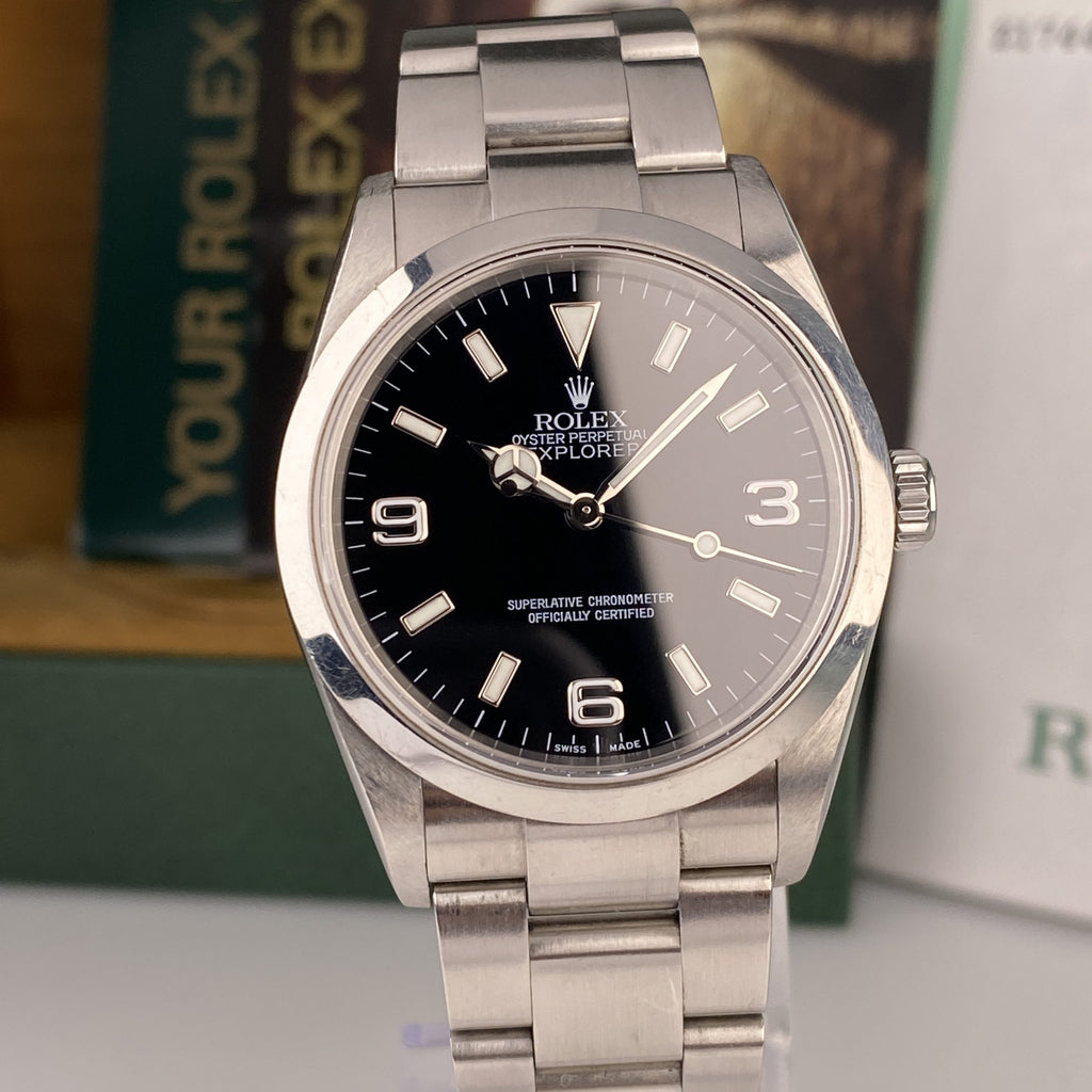 2007 Rolex Explorer 114270 Unpolished Complete Set Box & Papers