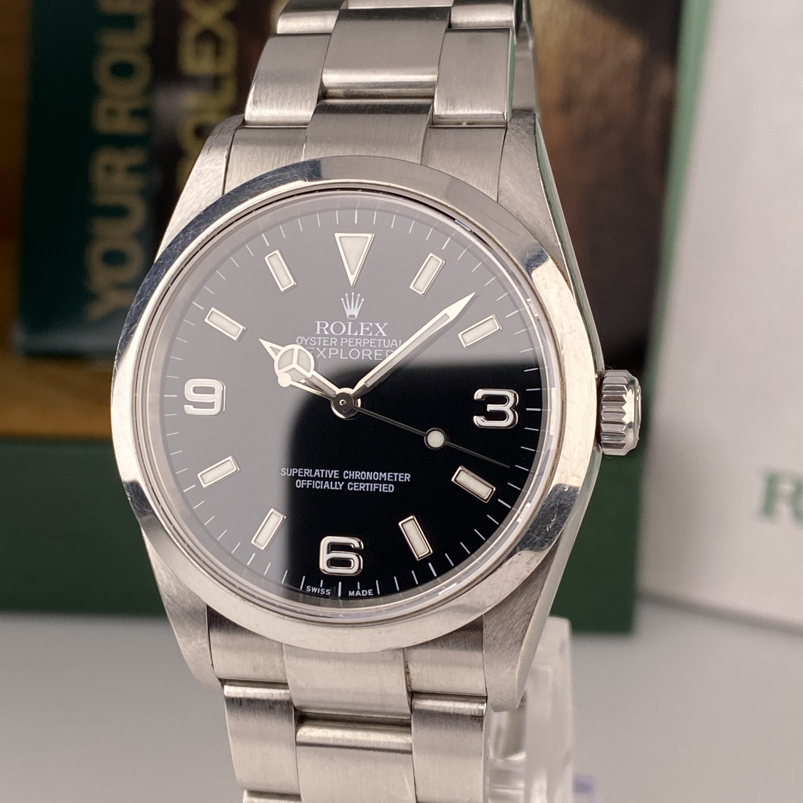 2007 Rolex Explorer 114270 Unpolished Complete Set Box & Papers