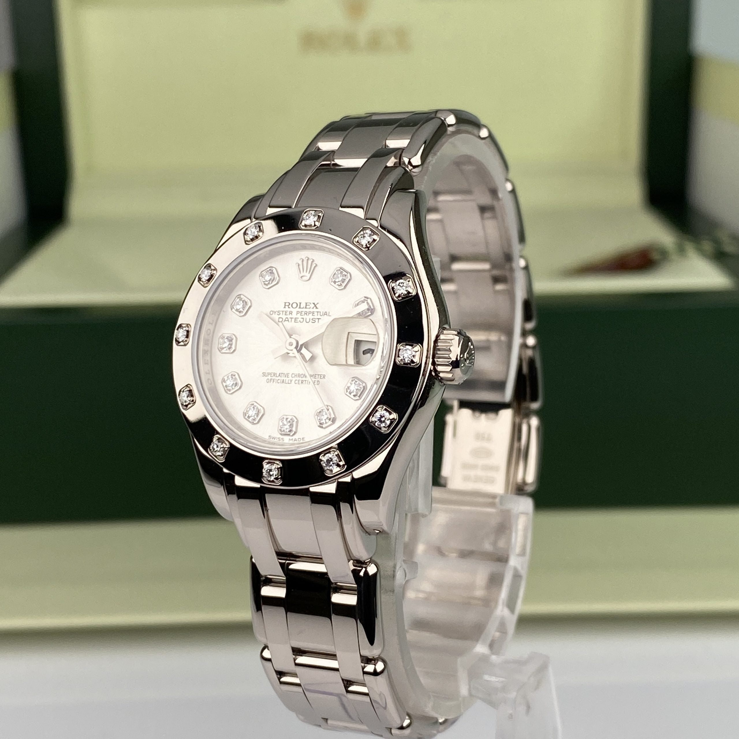 2007 Rolex Masterpiece 80319 Pearlmaster 29mm 18k White Gold Factory Diamond