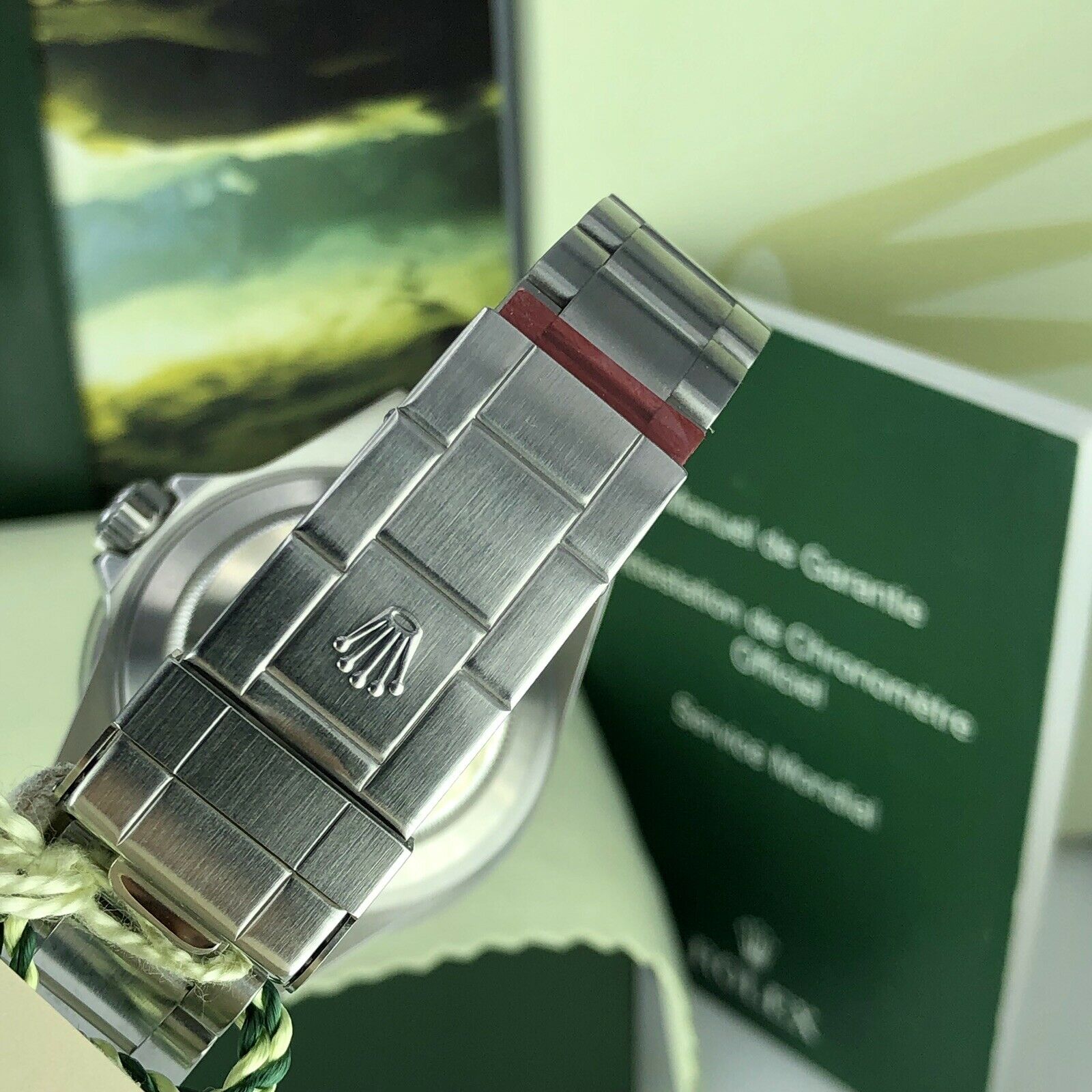 2008 NOS Rolex 16610LV Submariner Anniversary Green Kermit Full Set Card M