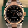 2008 Rolex Datejust 116231 Steel & Rose Gold 36mm Factory Black Dial