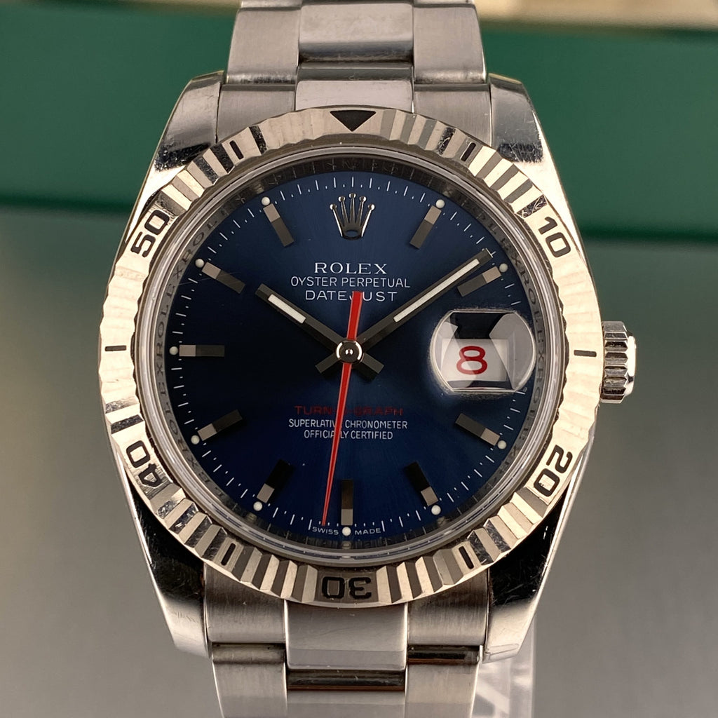 2005 Rolex Datejust 116264 Turn-O-Graph 36mm Factory Blue Dial