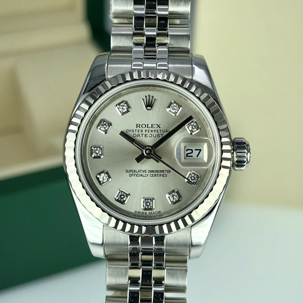 2008 Rolex Datejust 179174 gold & Steel Factory Diamond Dial Jubilee 26mm W Box