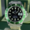 2008 Rolex Submariner 16610LV Anniversary Kermit Box and Card Unpolished
