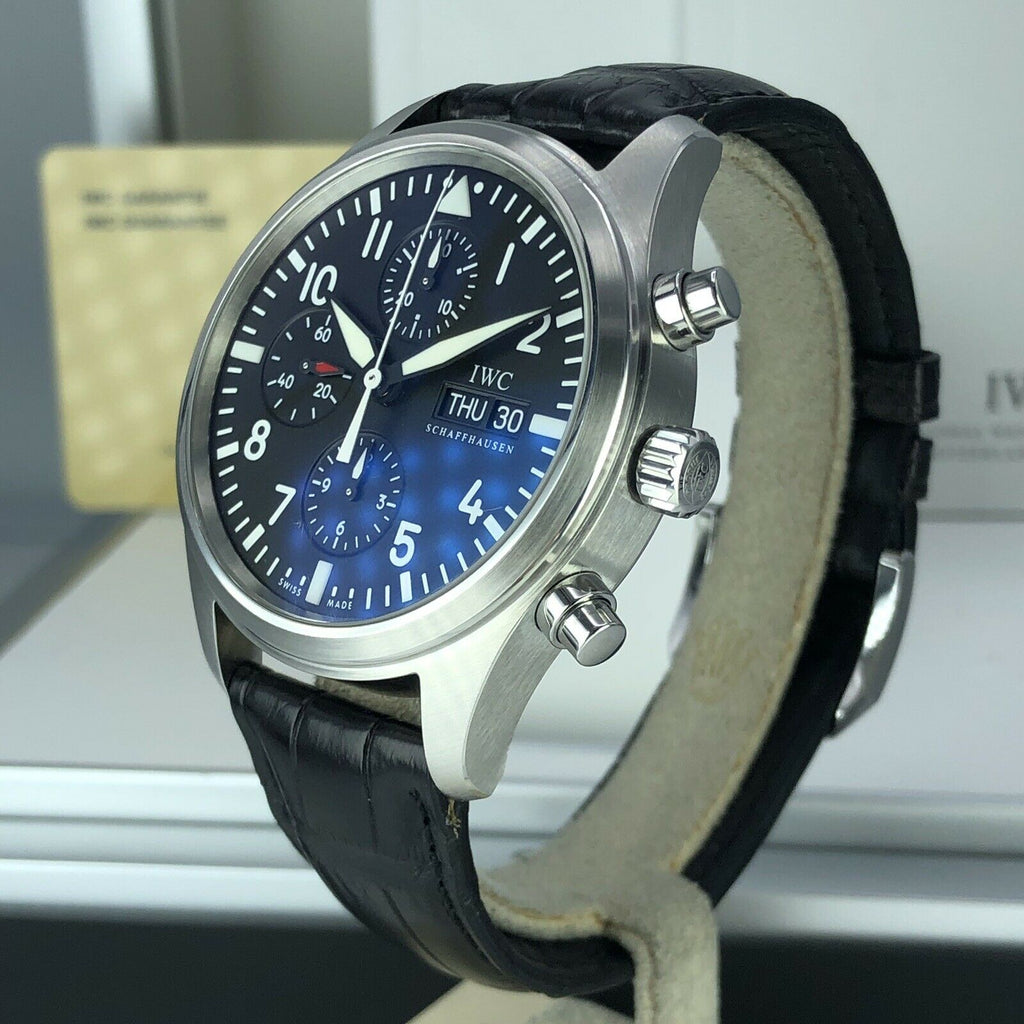 2009 IWC Pilot Chronograph IW371701 Day & Date Mint Condition With Box & Papers