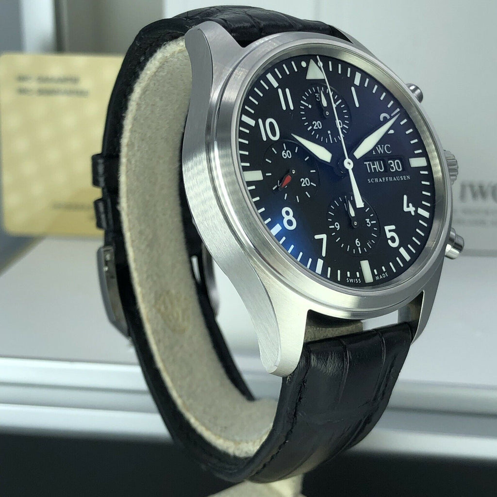 2009 IWC Pilot Chronograph IW371701 Day & Date Mint Condition With Box & Papers