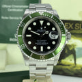 2009 Rolex 16610LV Submariner Anniversary Green Kermit Full Set with Box & Card