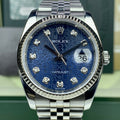 2009 Rolex Datejust 116234 Factory Diamond Blue Jubilee Box & Papers