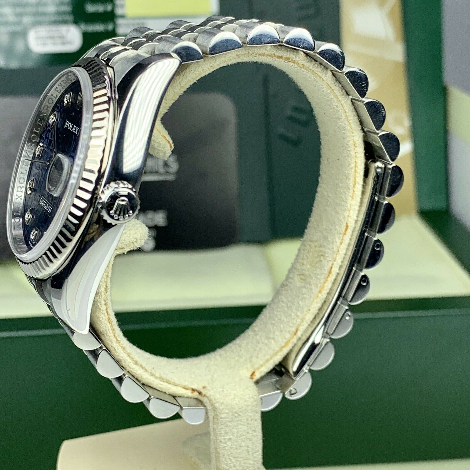 2009 Rolex Datejust 116234 Factory Diamond Blue Jubilee Box & Papers