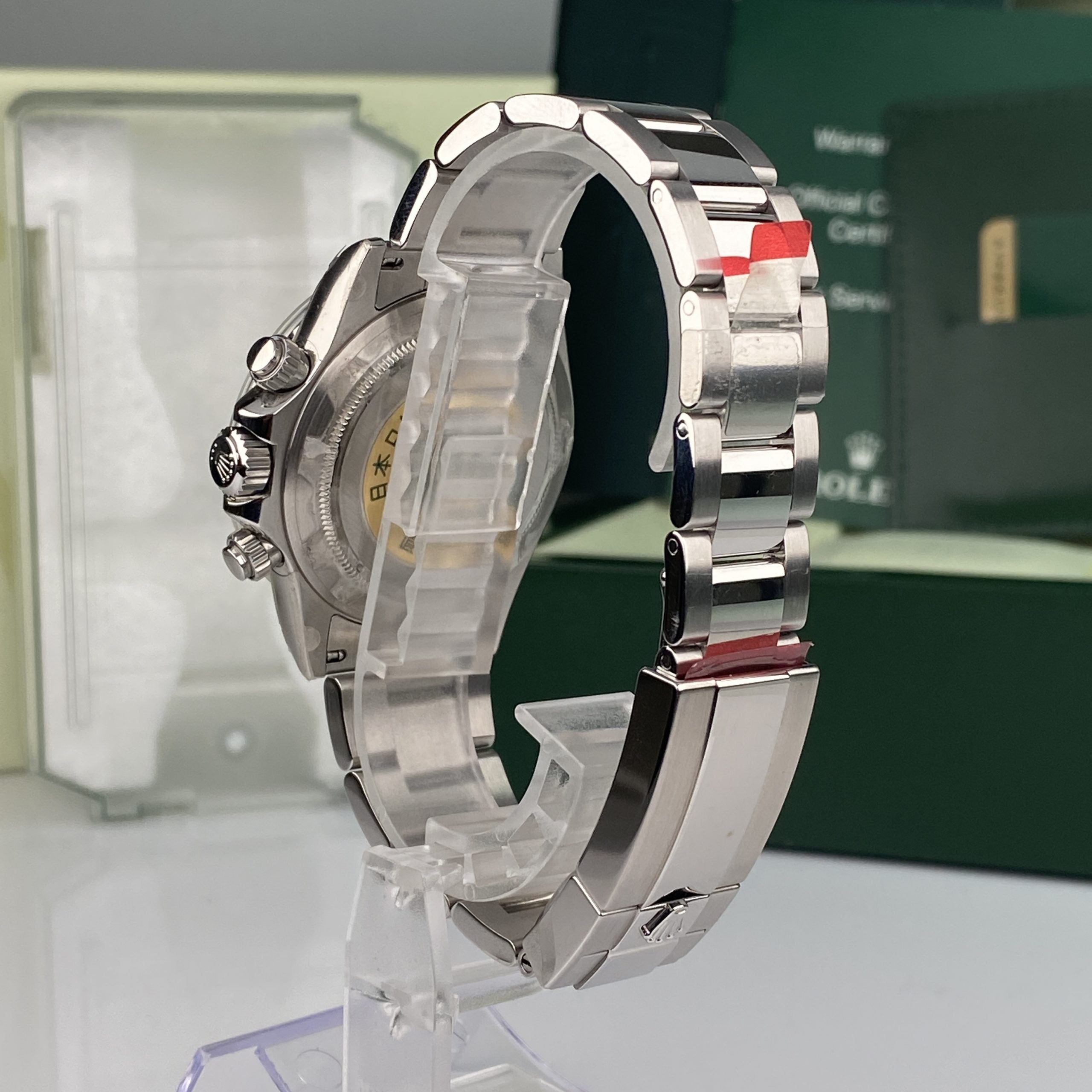 2009 Rolex Daytona 116520 New Old Stock Black Dial Full Stickers NOS Large Buckle Complete