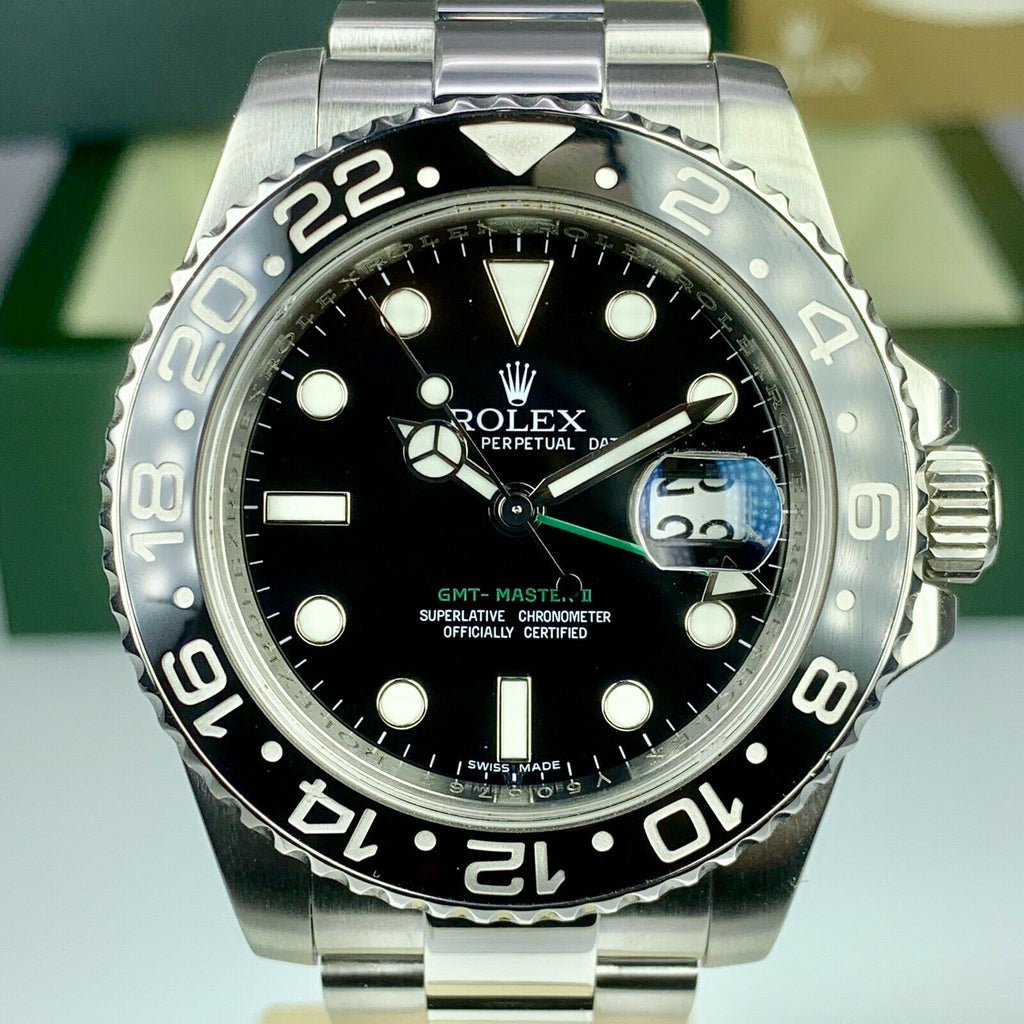 2010 Rolex GMT Master II 116710LN With Box And Card Full Set