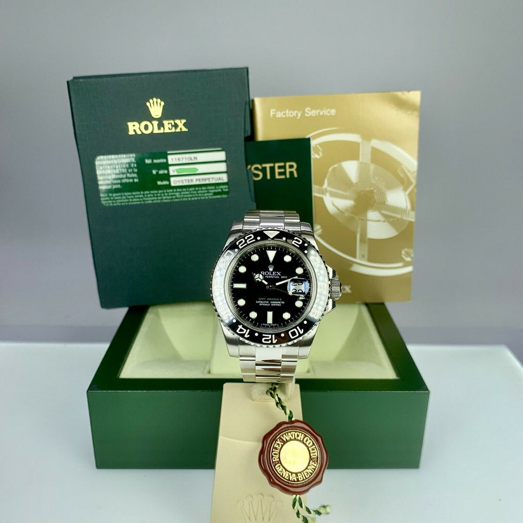 2010 Rolex GMT Master II 116710LN With Box And Card Full Set