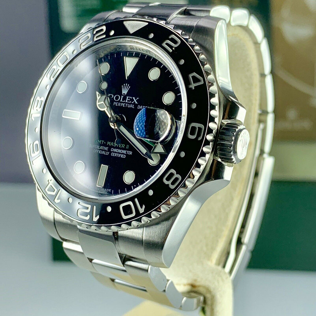 2010 Rolex GMT Master II 116710LN With Box And Card Full Set
