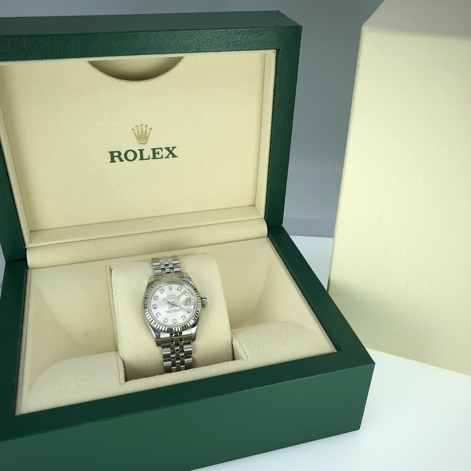 2012 Rolex Datejust 179174 gold & Steel Factory Diamond Dial Jubilee 26mm W Box