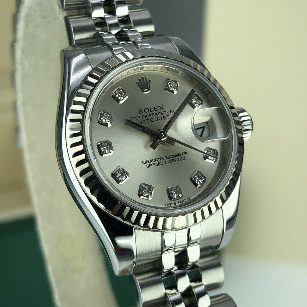 2012 Rolex Datejust 179174 gold & Steel Factory Diamond Dial Jubilee 26mm W Box