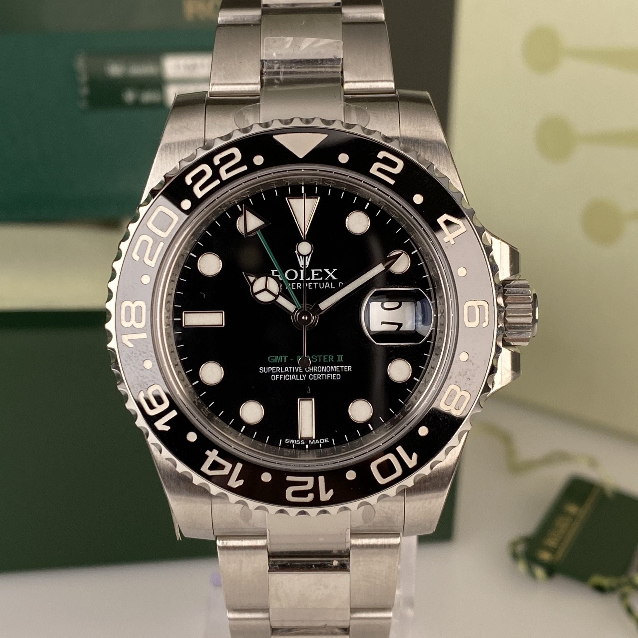 2013 Rolex GMT-Master II 116710LN New Old Stock Full Stickers with Box & Card Complete Discontinued Model