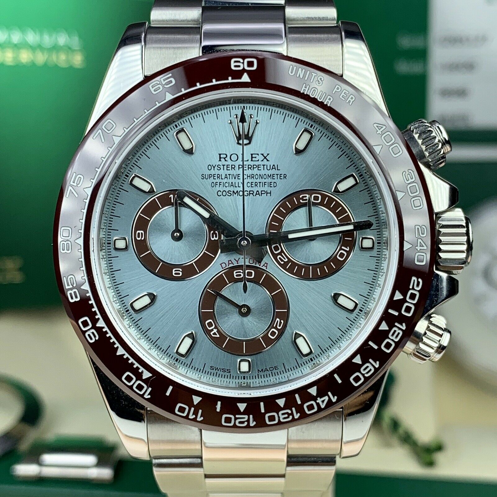 2014 Rolex Daytona 116520 Converted To 116506 With Box & Card Full Set
