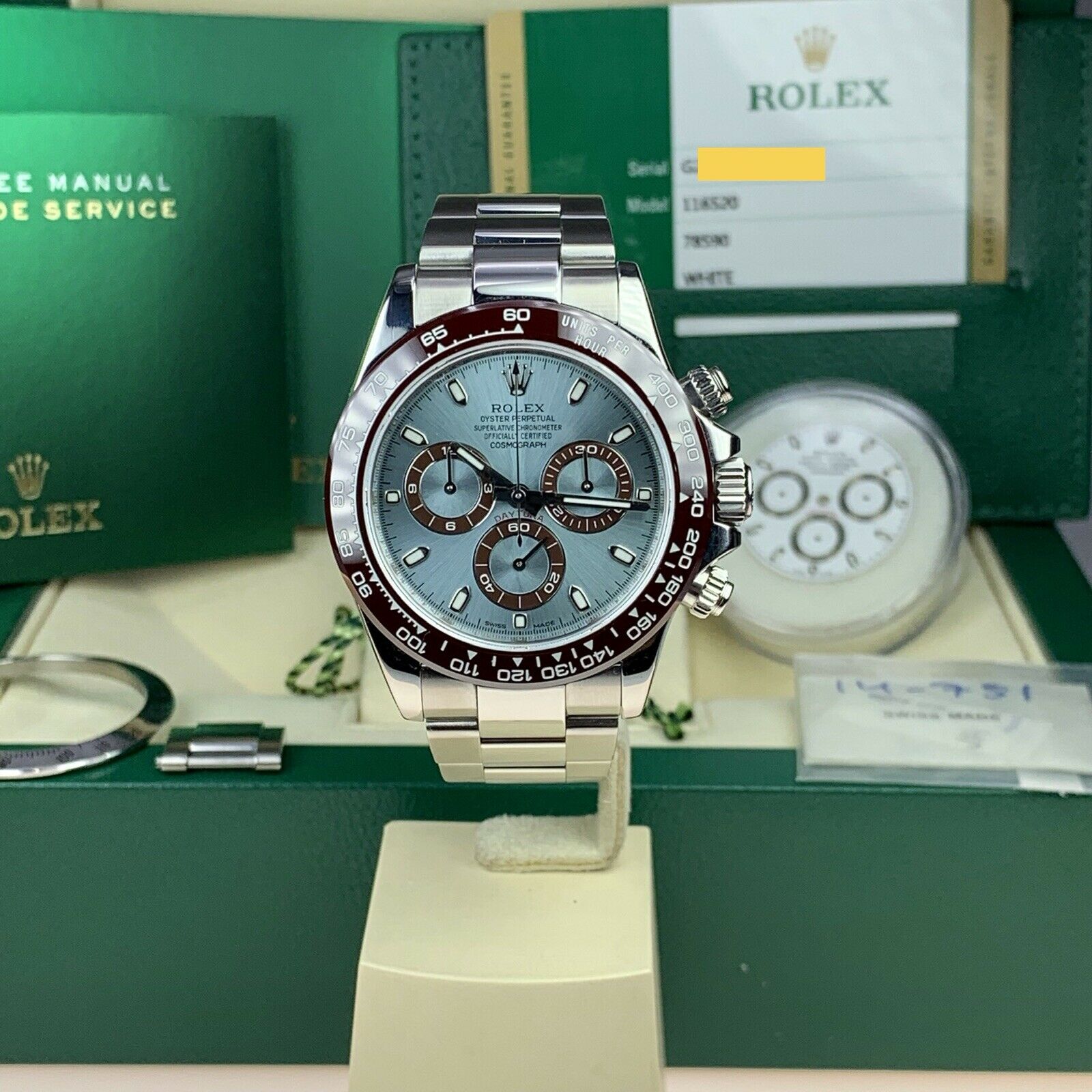 2014 Rolex Daytona 116520 Converted To 116506 With Box & Card Full Set