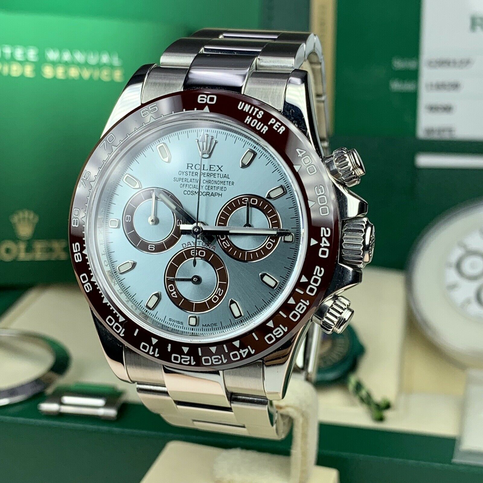 2014 Rolex Daytona 116520 Converted To 116506 With Box & Card Full Set