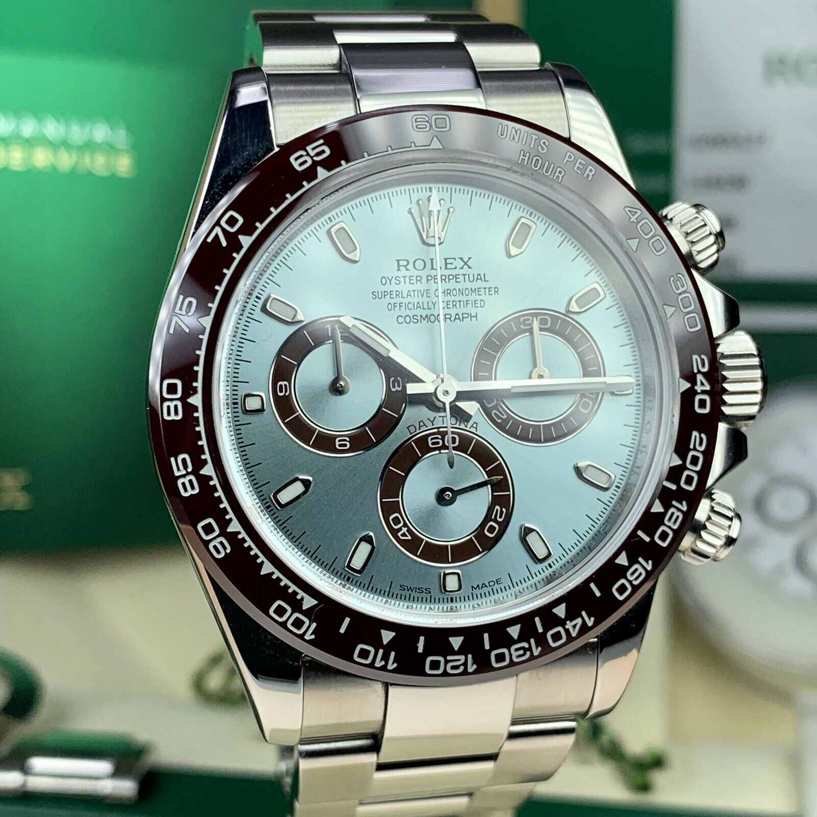 2014 Rolex Daytona 116520 Converted To 116506 With Box & Card Full Set