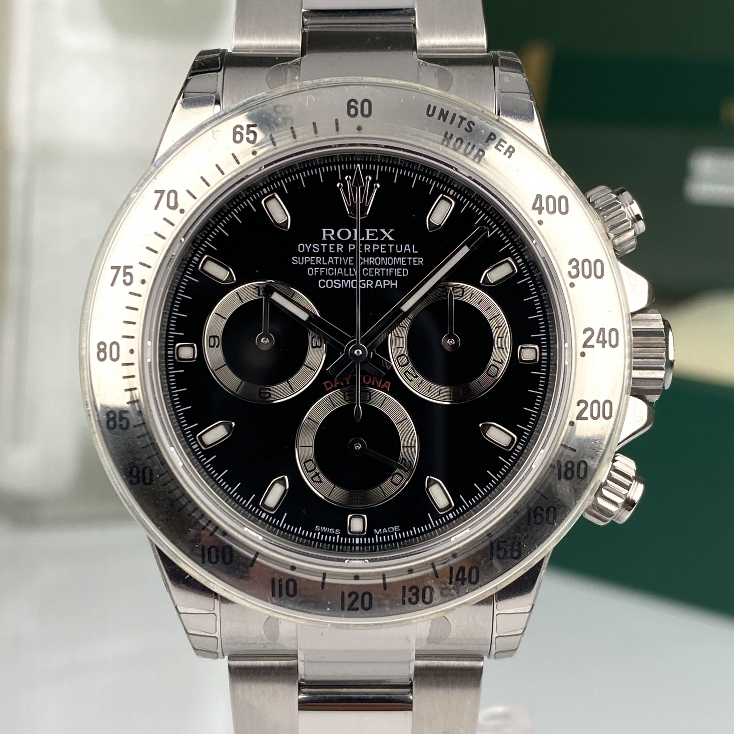 2014 Rolex Daytona 116520 New Old Stock APH Black Dial Random Full Stickers NOS Complete