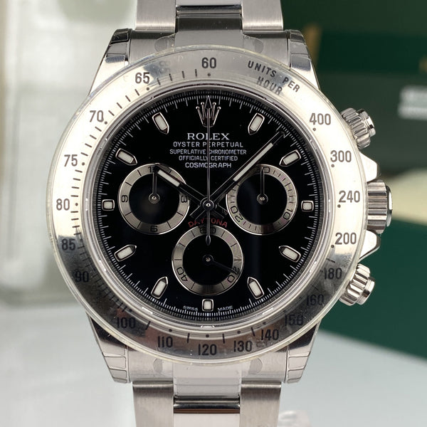 2014 Rolex Daytona 116520 New Old Stock APH Black Dial Random Full Stickers NOS Complete