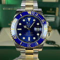 2014 Rolex Submariner 116613LP 18k gold & Steel Blue Dial Box and Card Full Set